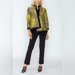 IC By Connie One Button Jacket W/Contrast Details Citrine Classic Career Size S